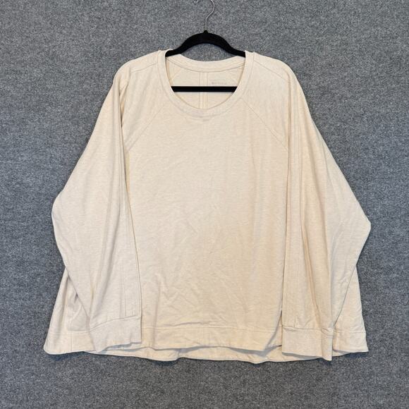 Athleta Shirt Womens 3X XXXL Beige Crewneck Stretch Sweatshirt Plus Size - Picture 3 of 9